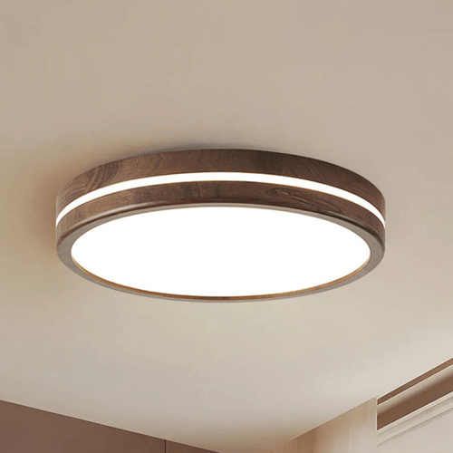 Ronde Houten Plafondlamp