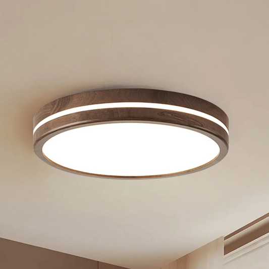 Ronde Houten Plafondlamp
