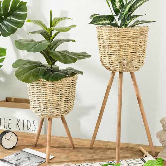 PlantZen | Boho Saraya Bamboe Plantenbak - Decoratieve Pot voor Huis & Tuin