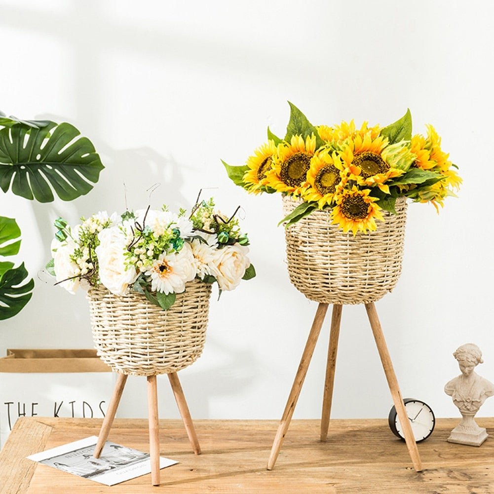 PlantZen | Boho Saraya Bamboe Plantenbak - Decoratieve Pot voor Huis & Tuin