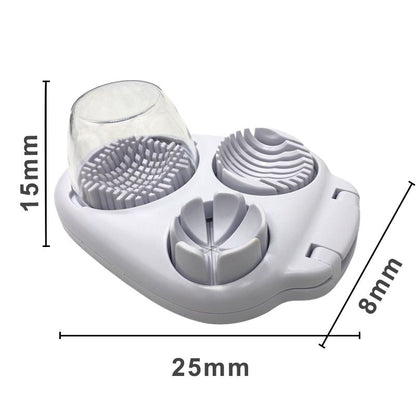 EggCraft | Multifunctionele 3-in-1 eiersnijder - Roestvrijstalen snijder voor plakjes, blokjes en partjes