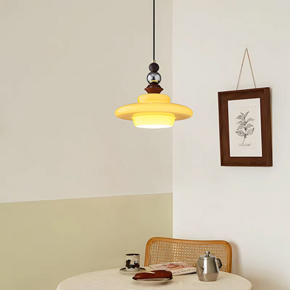 Middeleeuwse stijl glas beige eetkamer hanglamp